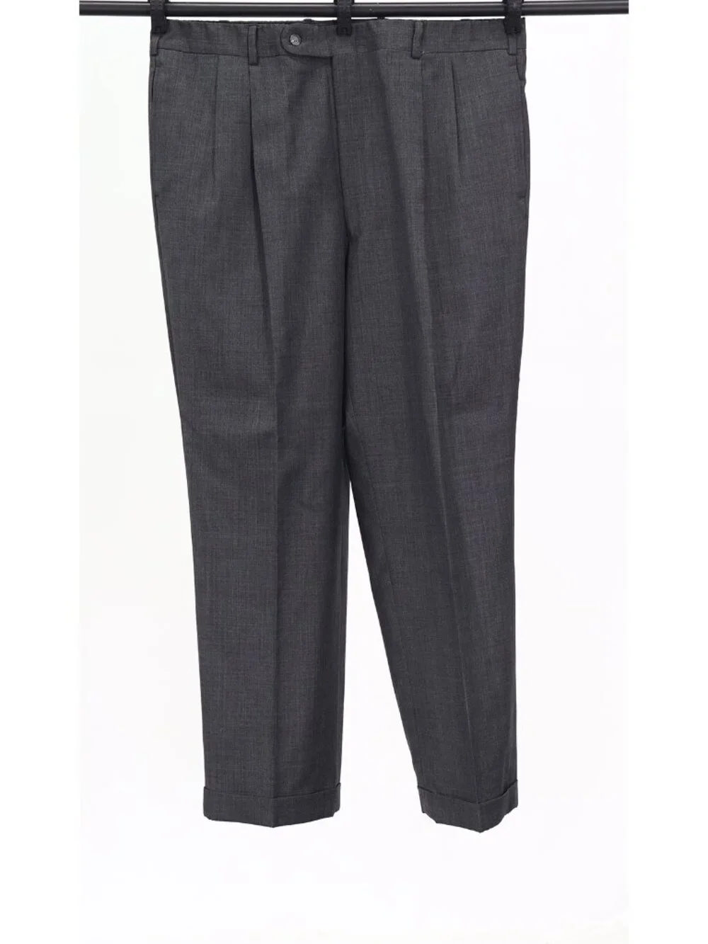 Tom James 46L 40x29 Gray Full Suit 2-Button Solid R926